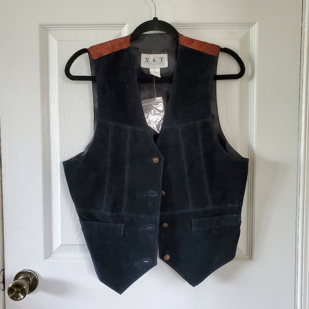 X & T Zeeshi Leather Vest New Size Medium